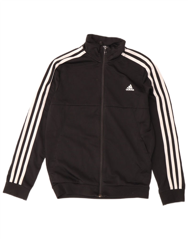 Adidas Jungen Trainingsanzug Top Jacke 11-12 Jahre Schwarzes Polyester