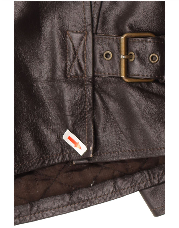 Vintage Herren Lederjacke IT 56 3XL Schwarzes Leder