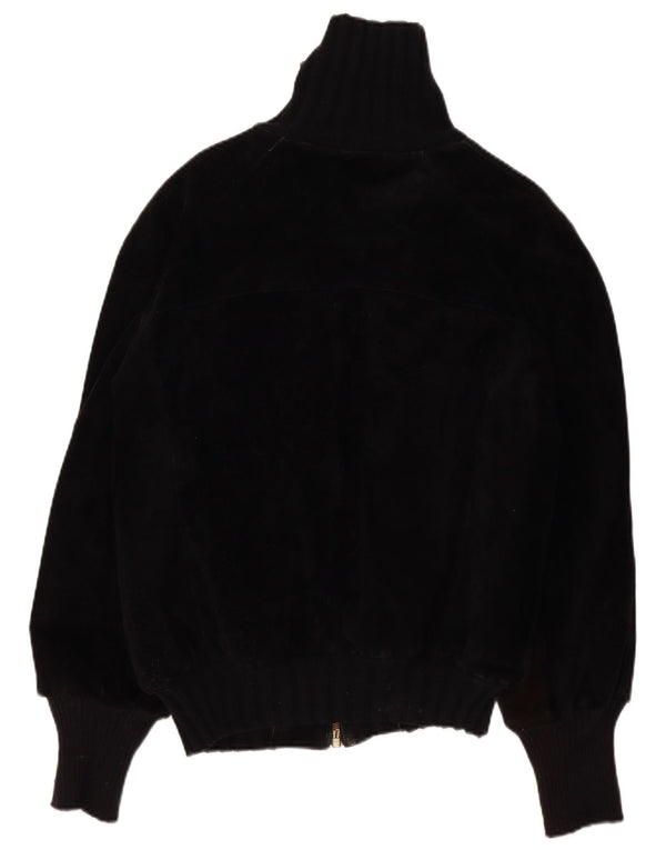Vintage Herren Sherpa Lederjacke IT 44 XS Schwarz Retro