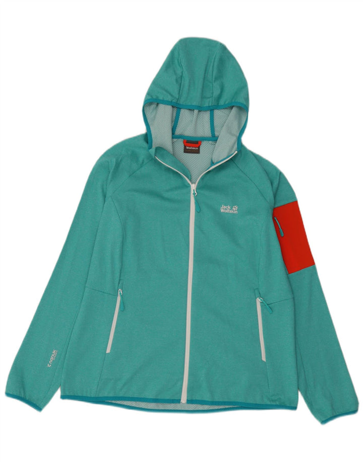 Jack Wolfskin Damen-Trainingsanzug-Top-Jacke, UK 14, Größe L, Grün, Farbblock