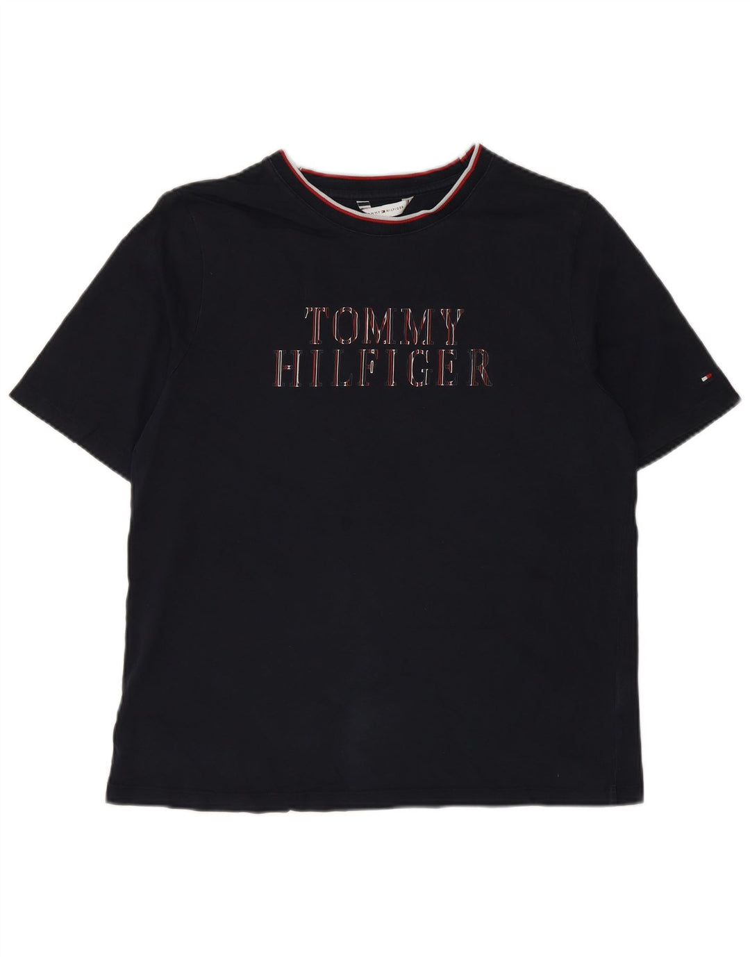 Tommy Hilfiger Herren-T-Shirt mit Grafik, mittelgroß, Marineblau