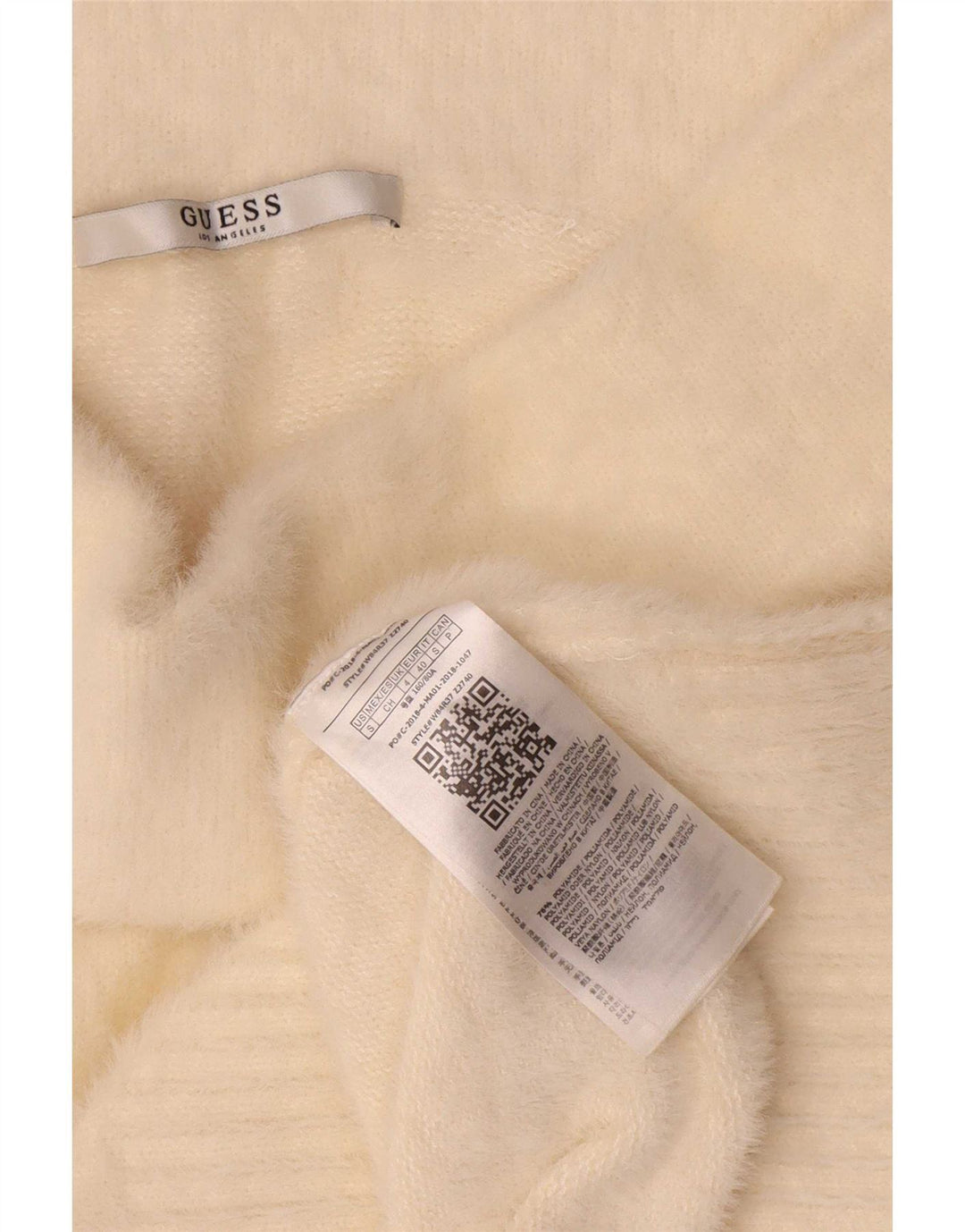 Guess Damen-Pullover mit Rollkragen, übergroß, Gr. 4, XS, gebrochenes Weiß, Polyamid