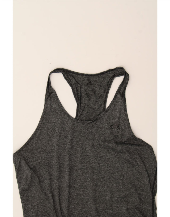 ADIDAS Womens Vest Top UK 16/18 Large Grey Polyester Vintage Adidas and Second-Hand Adidas from Messina Hembry 