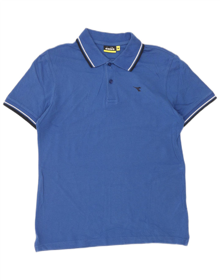 Diadora Herren-Poloshirt aus mittelblauer Baumwolle