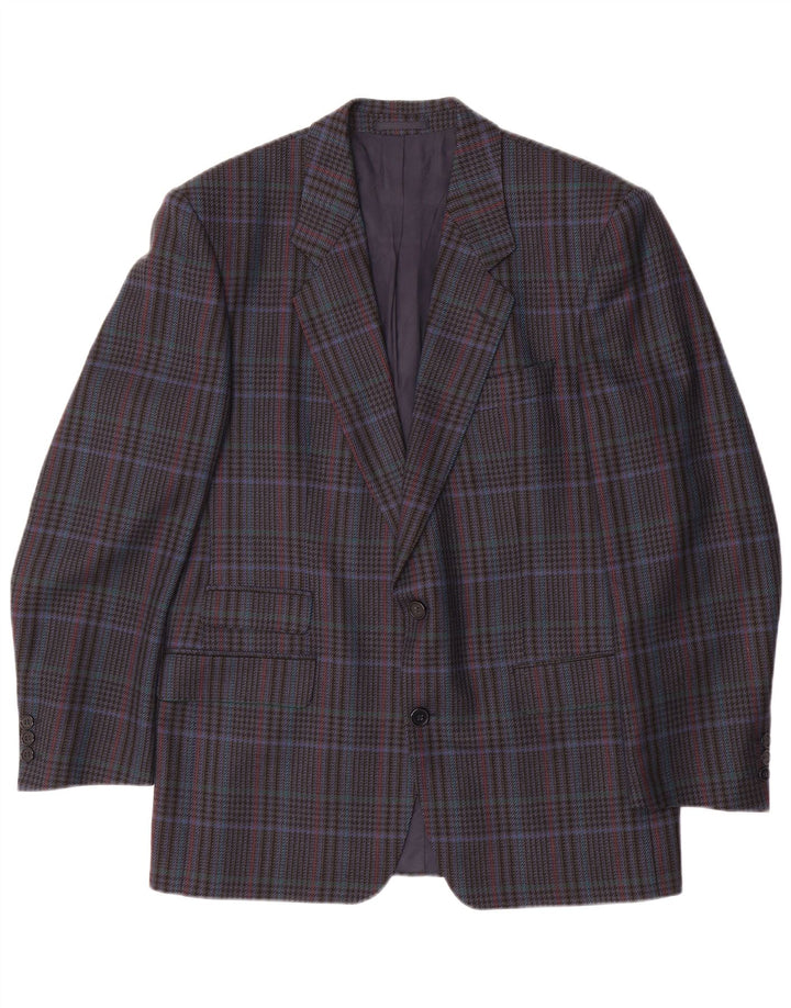 HUGO BOSS Herren-Blazer mit 2 Knöpfen, EU 50, groß, marineblau mit Hahnentrittmuster