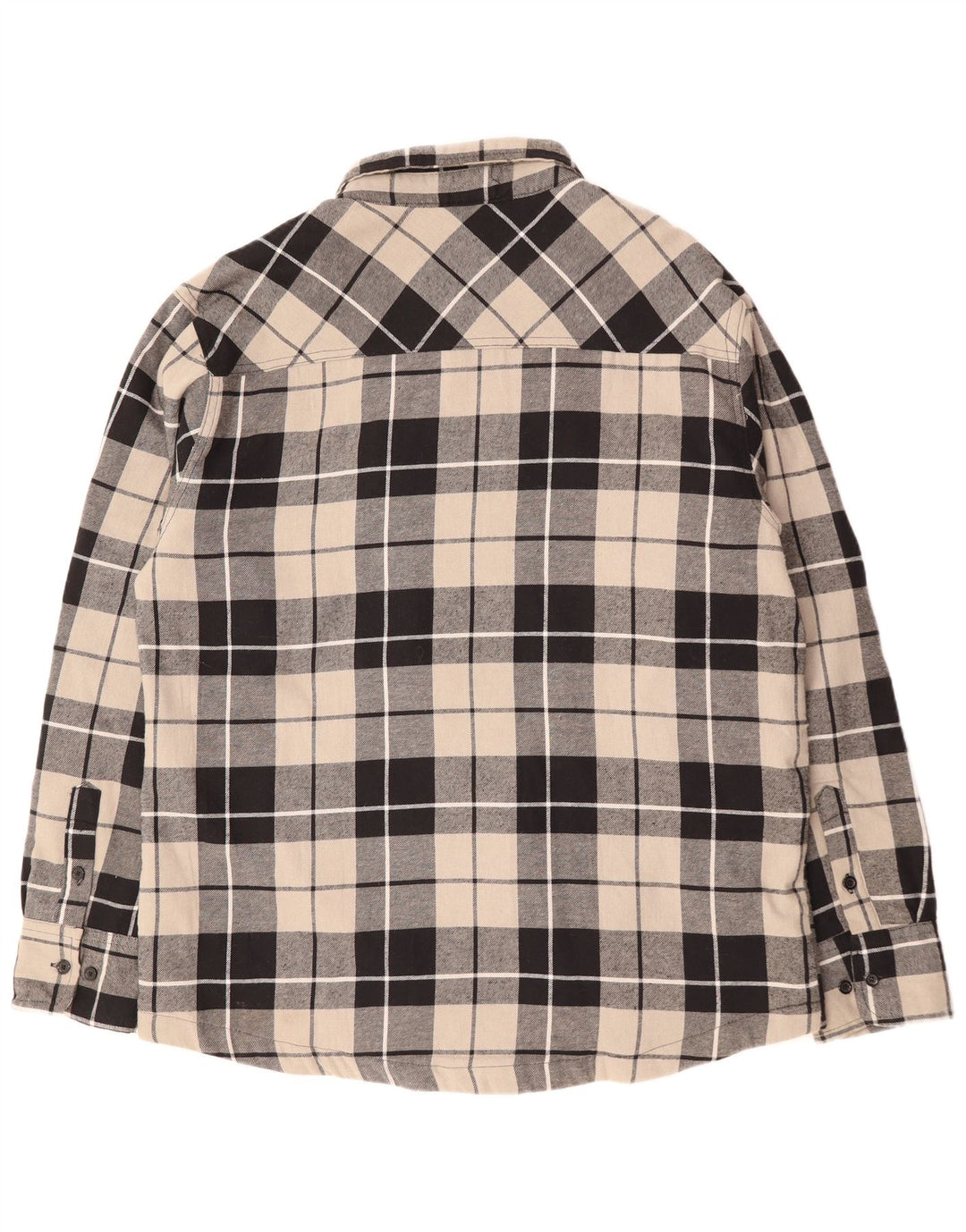 VINTAGE Herren Holzfäller-Flanellhemd XL, schwarz kariert, Baumwolle