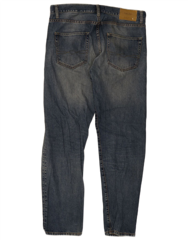 Zara Herren Distressed Slim Jeans EU 42 Large W32 L30 Blau