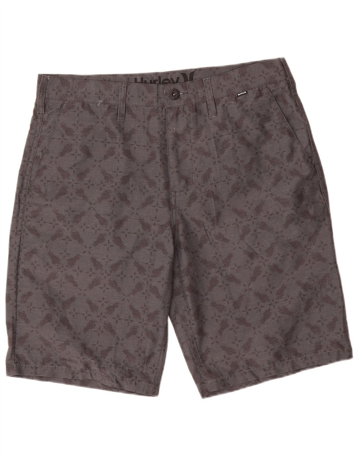 Hurley Herren Chinoshorts W33 Mittelgraues geometrisches Polyester