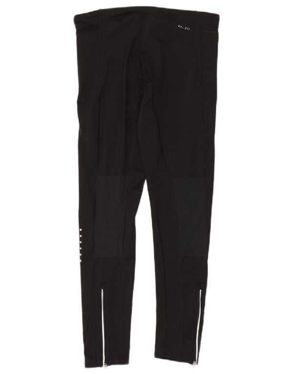 Nike Damen Leggings UK 14 Medium Schwarz Polyester Sport