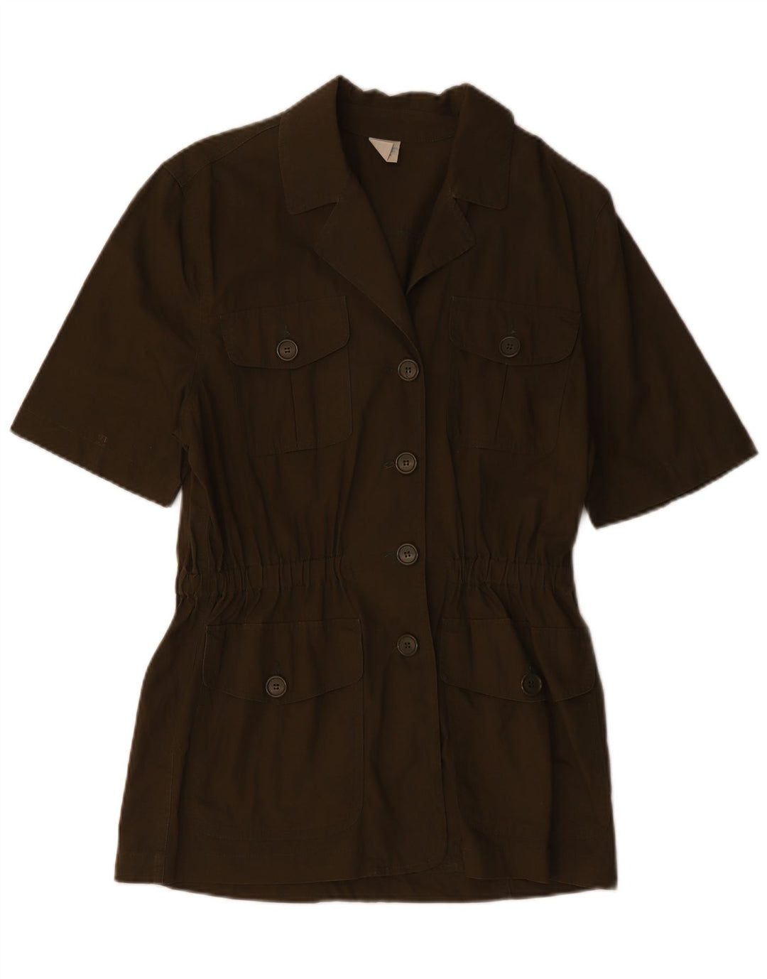 BENETTON Damen 4-Knopf-Kurzarm-Blazerjacke IT 42 Medium Khaki