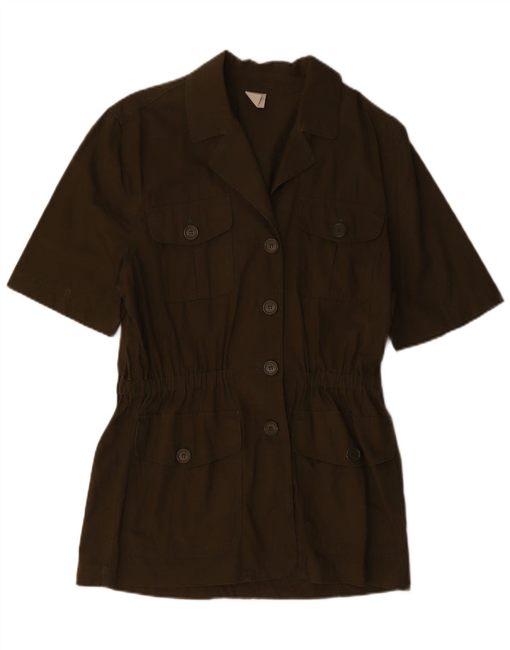 BENETTON Damen 4-Knopf-Kurzarm-Blazerjacke IT 42 Medium Khaki