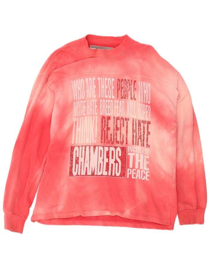 CHAMBERS Herren-Sweatshirt mit Grafik, groß, rosa Batik-Baumwolle
