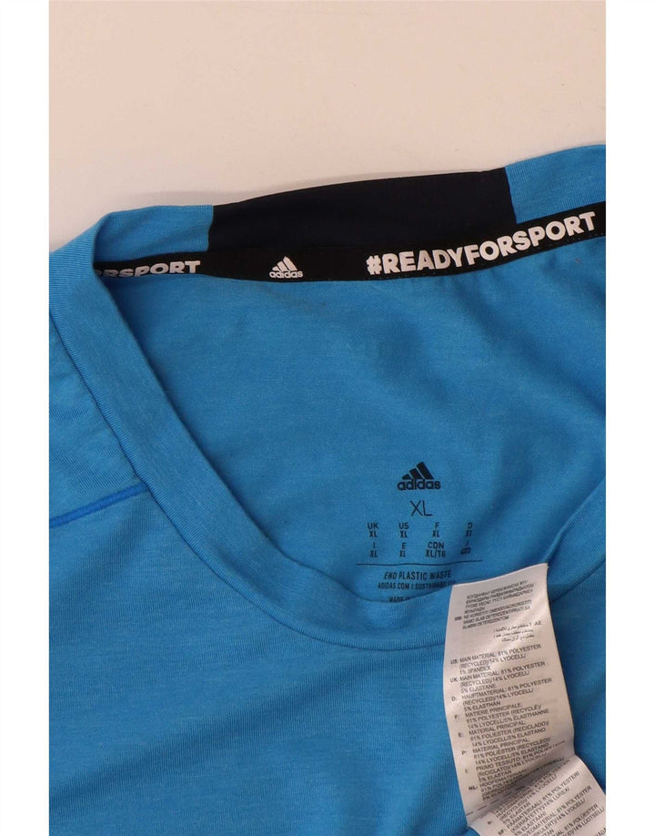 Adidas Herren T-Shirt Top XL Blau Polyester