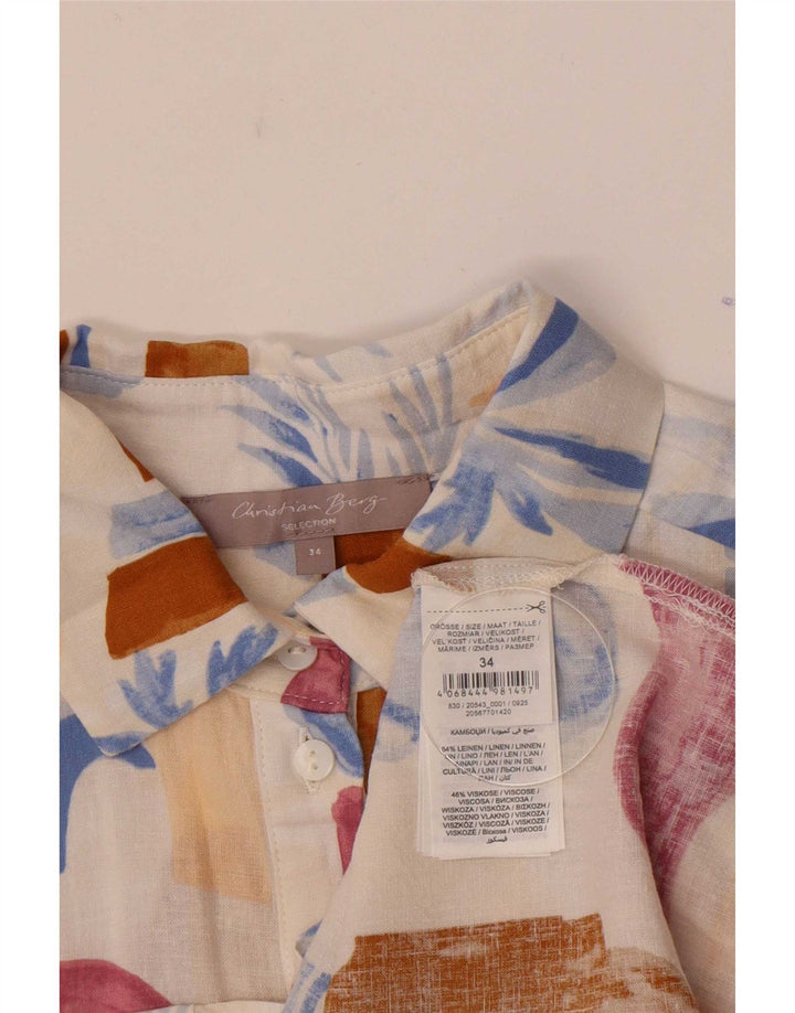 Christian Berg Damen Hemd mit abstraktem Muster EU 34 XS Mehrfarbig
