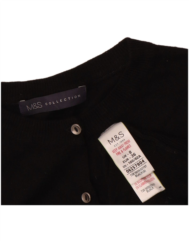 Marks & Spencer Damen-Cardigan-Pullover UK 8 Small Schwarze Viskose