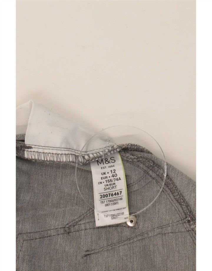Marks & Spencer Damen Crop Slim Jeans UK 12 Medium W30 L26 Grau Baumwolle