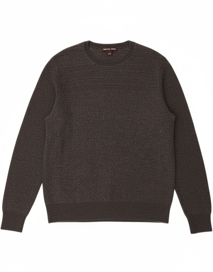 MICHAEL KORS Womens Crew Neck Jumper Sweater UK 16 Large Grey Wool Vintage Michael Kors and Second-Hand Michael Kors from Messina Hembry 