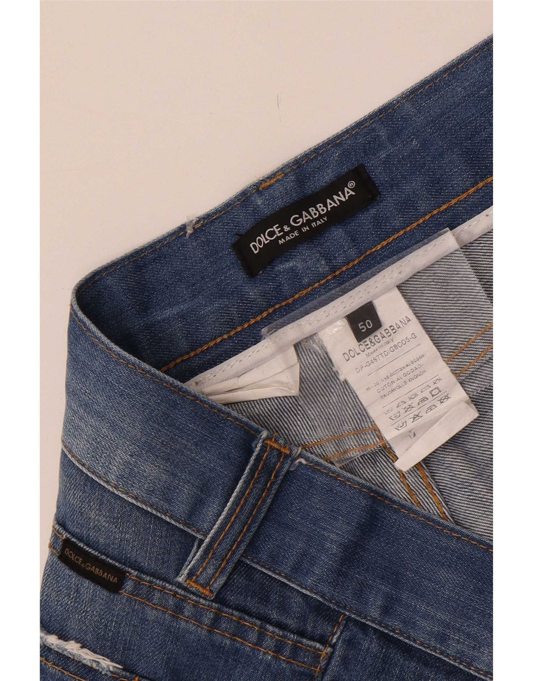 Dolce & Gabbana Herren Distressed Denim Shorts IT 50 Large W36 Blaue Baumwolle