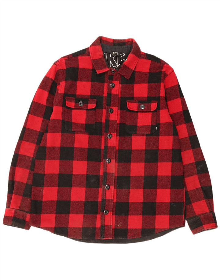 Nike Herren-Lumberjack-Flanellhemd XL aus roter Gingham-Wolle