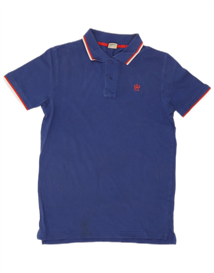 Casucci Herren-Poloshirt, groß, blau gestreift, Baumwolle
