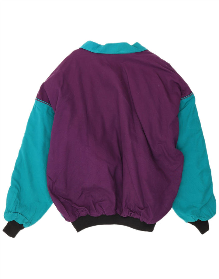 Wild Herren Bomberjacke UK 44 2XL Lila Colourblock Baumwolle