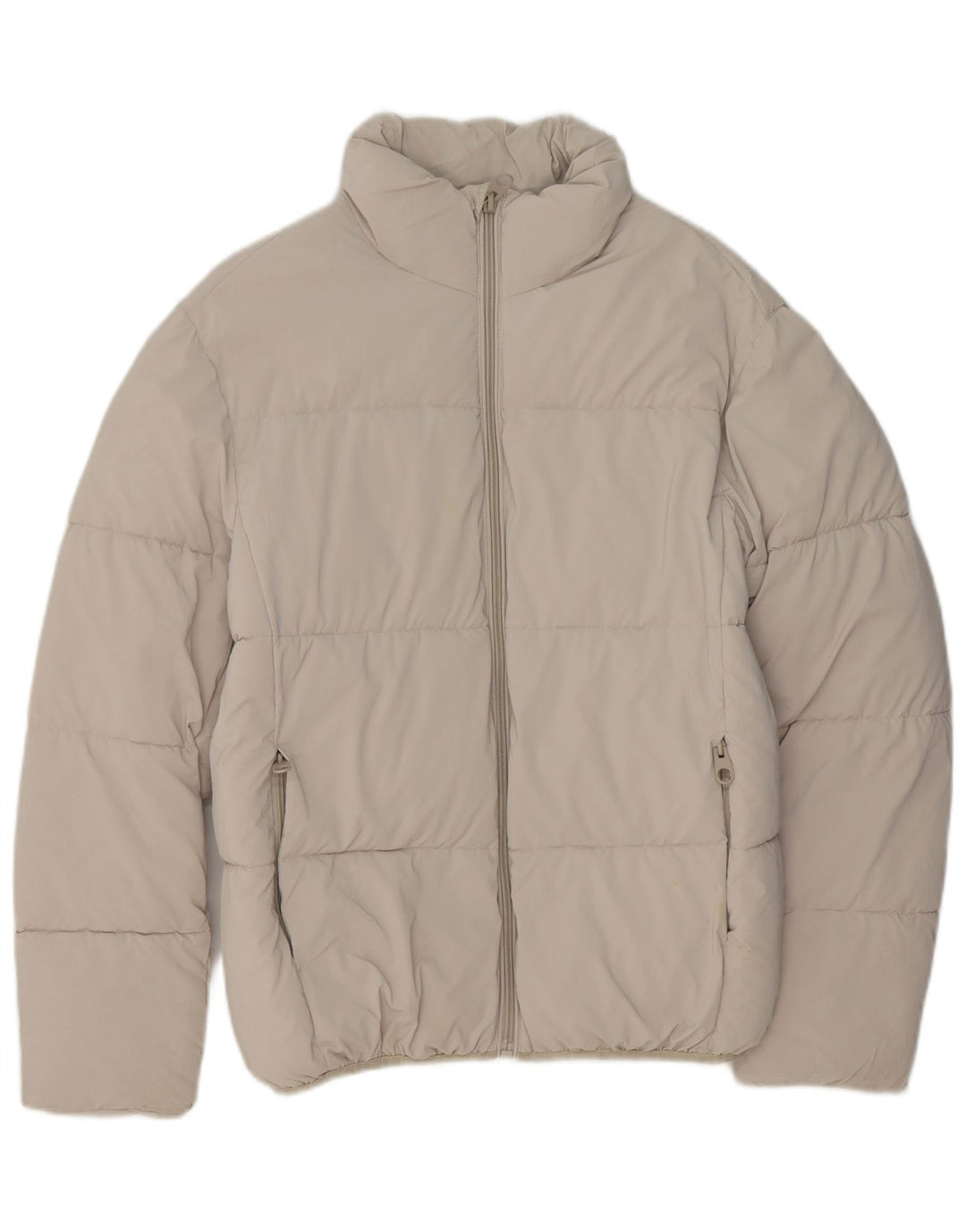 ZARA Herren Wattierte Jacke UK 36 Small Beige Polyester