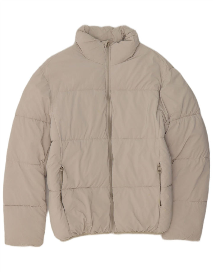 ZARA Herren Wattierte Jacke UK 36 Small Beige Polyester