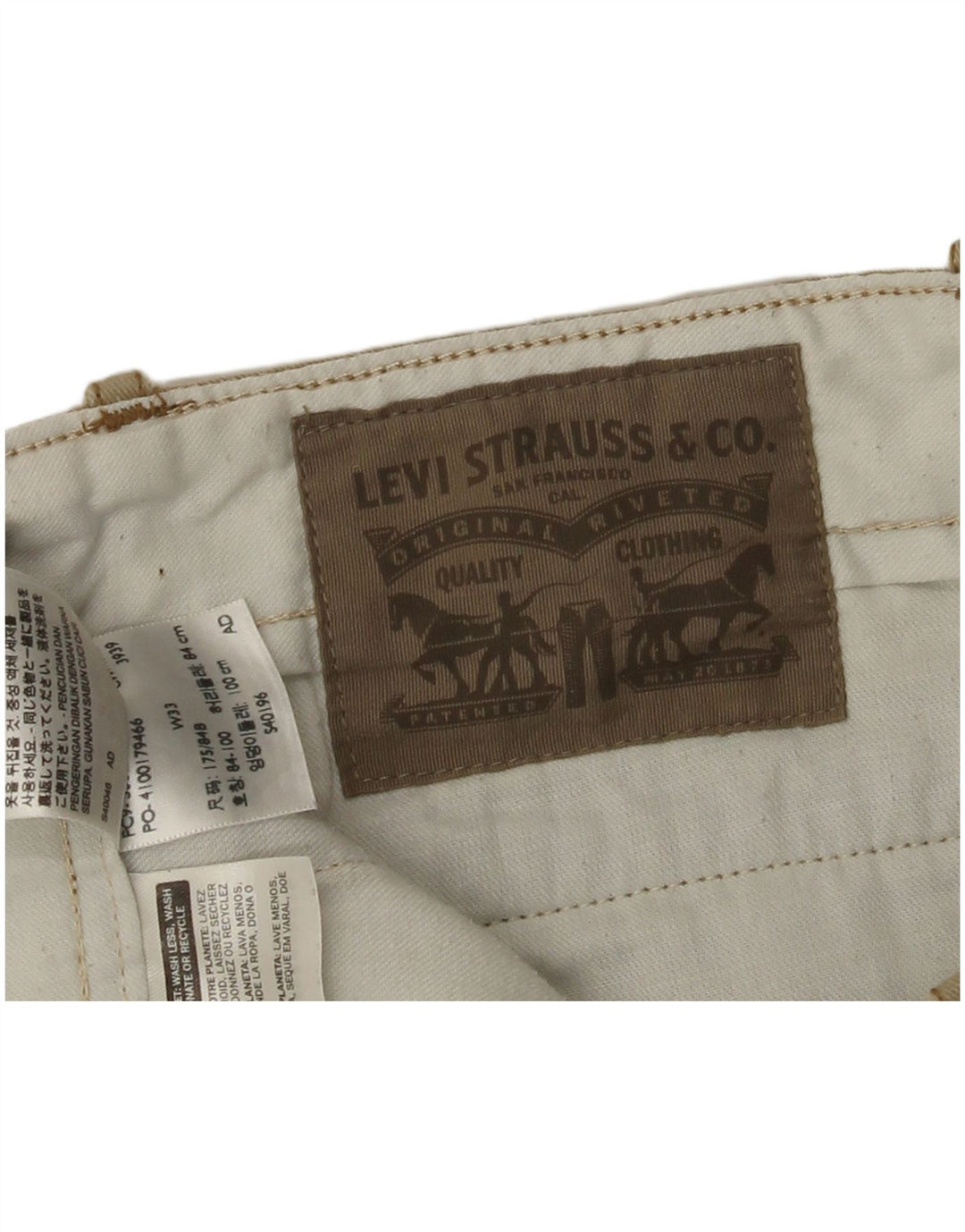 LEVI'S Herren Chinoshorts W33 Mittelbeige Baumwolle