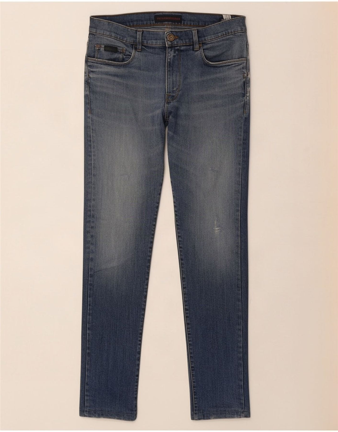 Trussardi Herren Slim Jeans W32 L30 Blaue Baumwolle