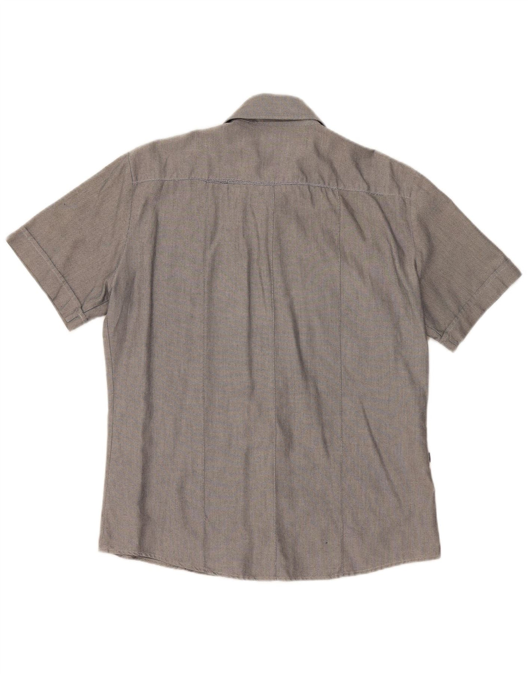 Blauer Herren Kurzarmhemd XL Grau Baumwolle