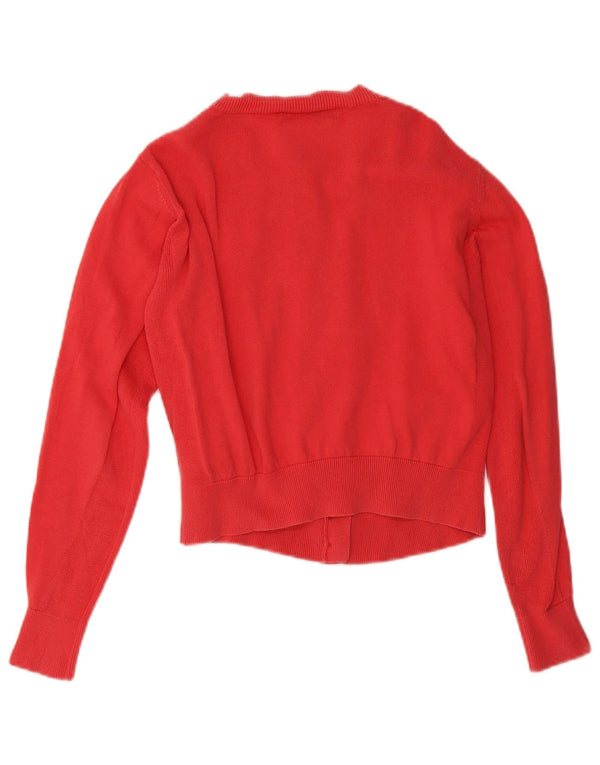 Marks & Spencer Damen Crop Cardigan Pullover UK 10 Small Rosa Baumwolle