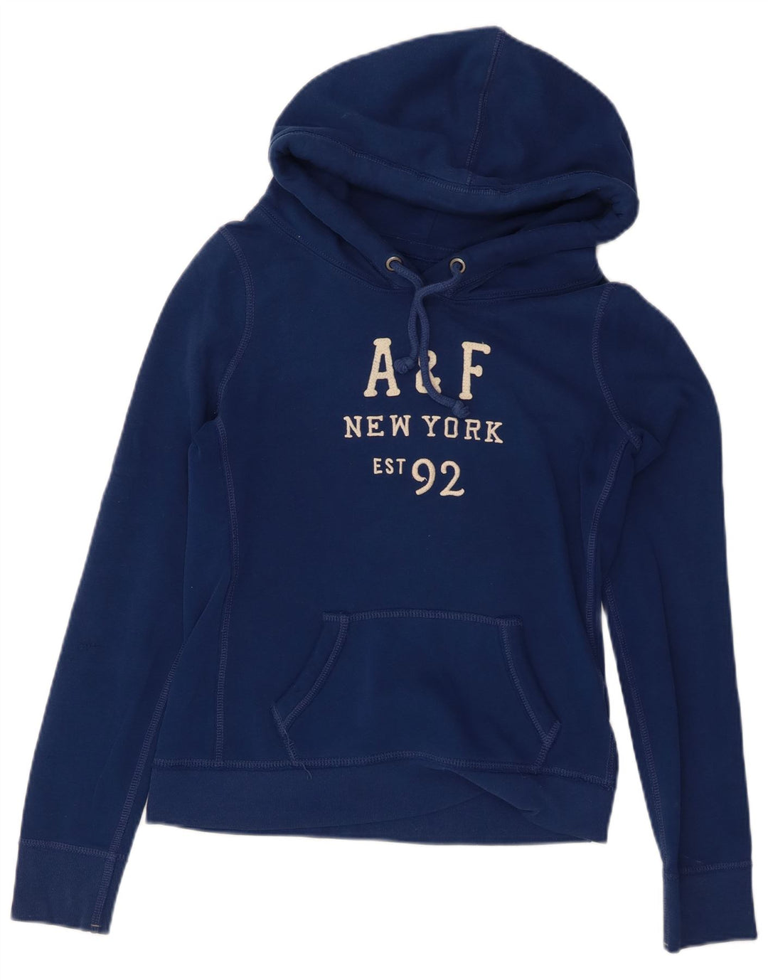 ABERCROMBIE & FITCH Damen-Pullover mit grafischem Kapuzenpullover, Gr. 14, mittleres Marineblau