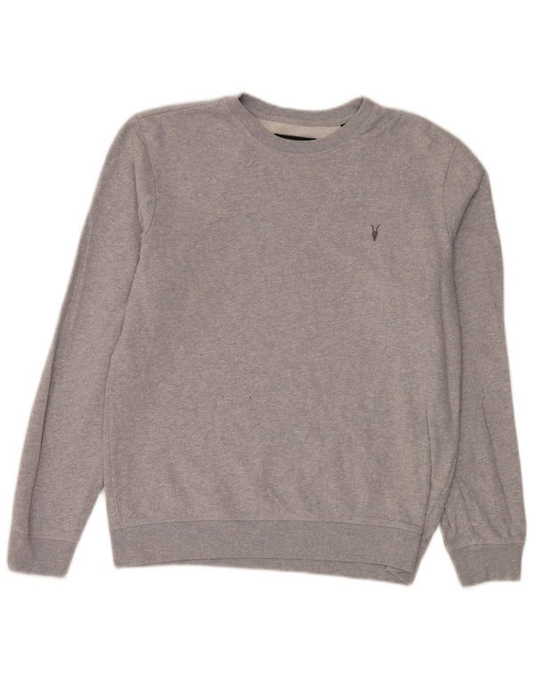 All Saints Herren-Sweatshirt-Pullover aus mittelgrauer Baumwolle