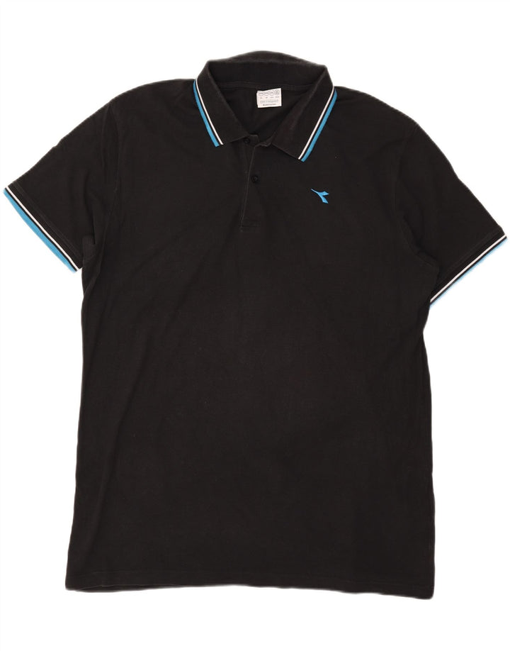 Diadora Herren Poloshirt 3XL Schwarz Baumwolle