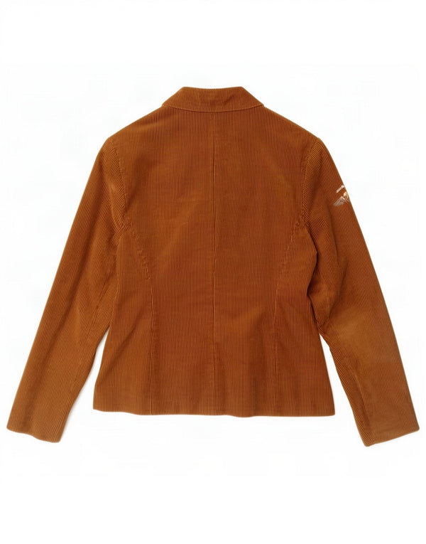 Replay Damen-Blazer aus Cord mit 1 Knopf, UK 14, Größe L, Khaki, Baumwolle