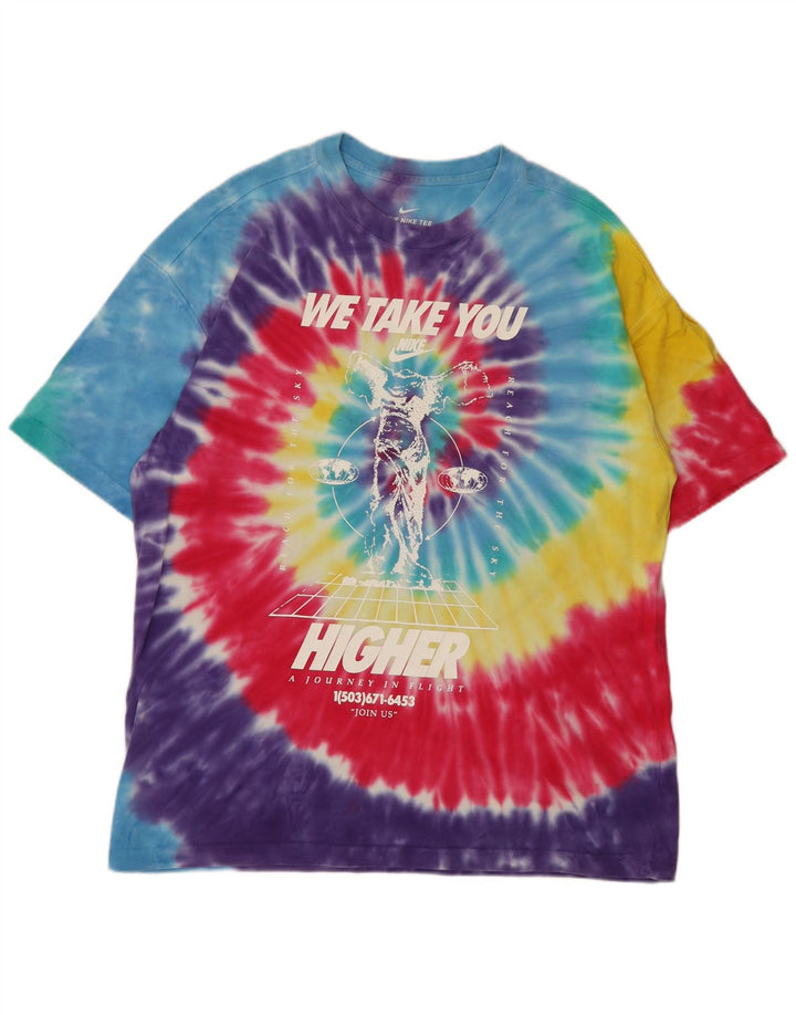 Nike Herren-T-Shirt mit Grafik, mittelgroß, mehrfarbig, Batik-Baumwolle