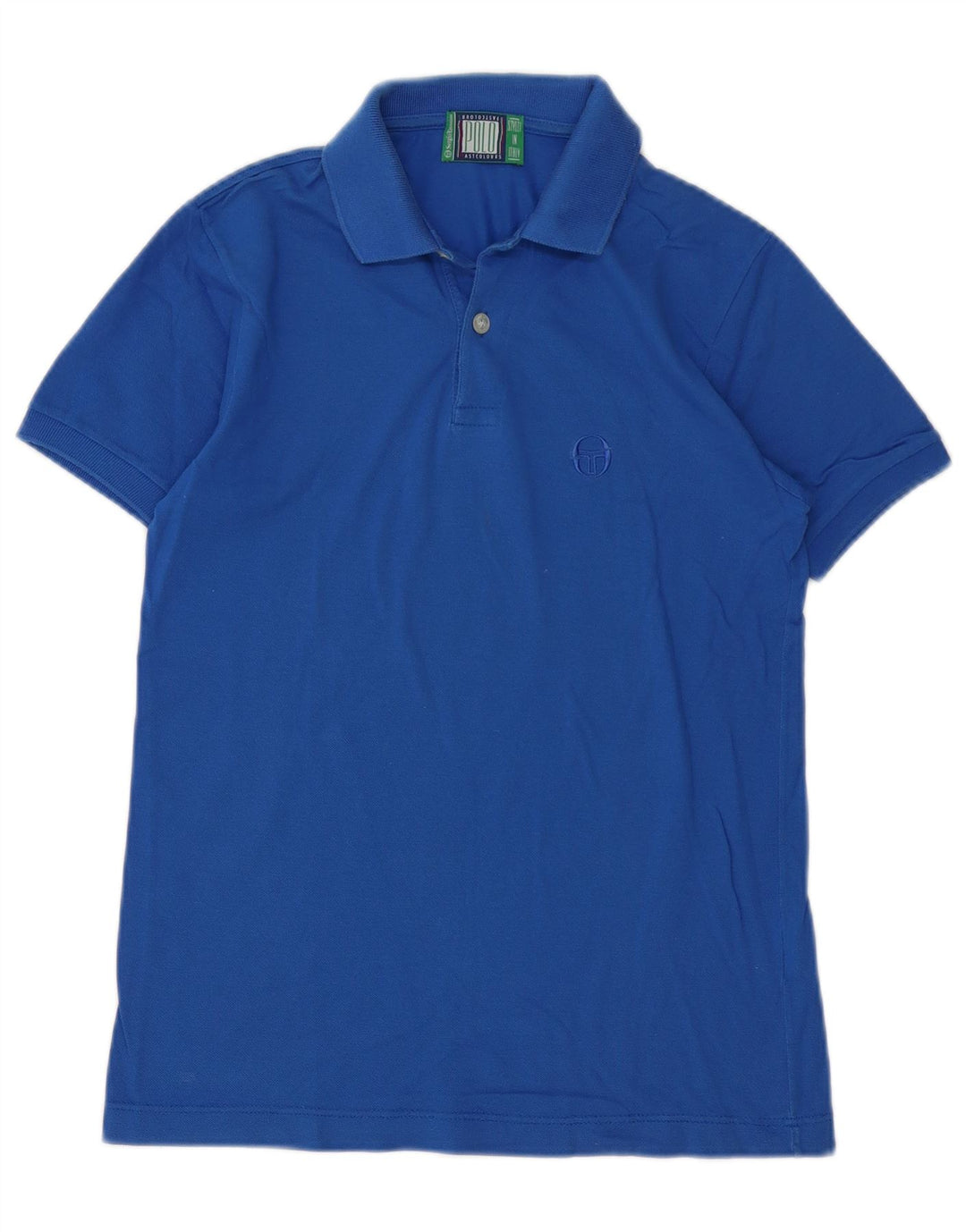 Sergio Tacchini Damen Poloshirt IT 42 Mittelblaue Baumwolle