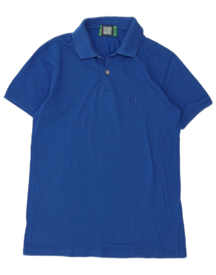 Sergio Tacchini Damen Poloshirt IT 42 Mittelblaue Baumwolle