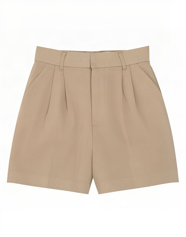 Zara Damen-Chinoshorts mit hohem Bund und Pegged-Motiv, Größe M, W28, Grau