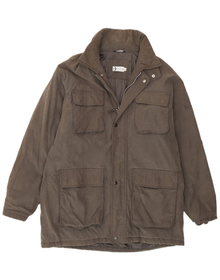 Sergio Tacchini gepolsterte Herrenjacke mit Kapuze, UK 42, XL, Grau