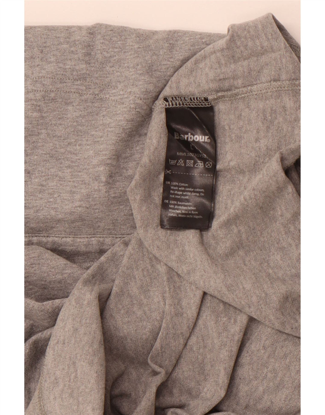 BARBOUR Herren-Poloshirt, große, grau gesprenkelte Baumwolle