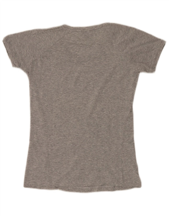 Trussardi Jeans Damen Grafik-T-Shirt-Oberteil UK 12 Mittelgrau