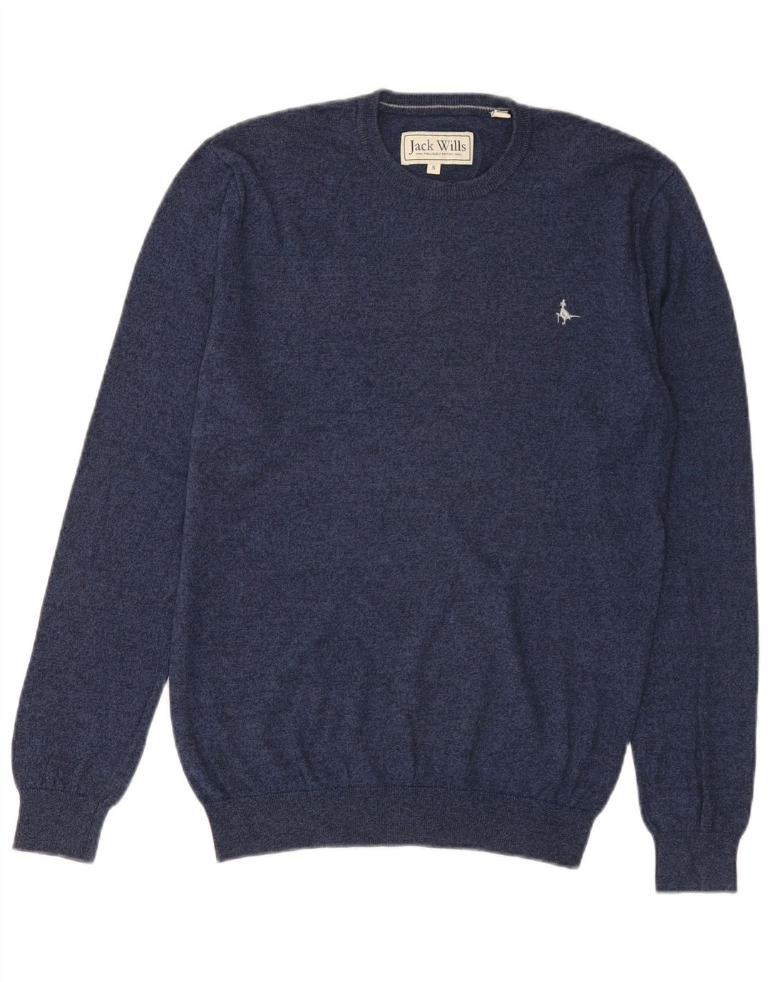 JACK WILLS Herren-Pullover mit Rundhalsausschnitt, Größe S, marineblaue Baumwolle