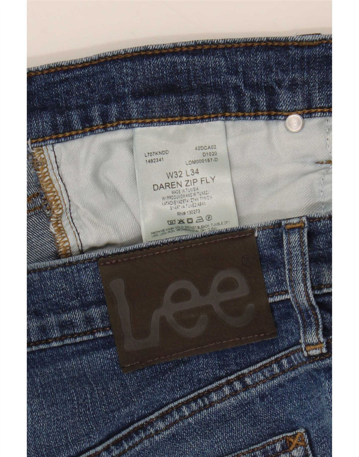 Lee Herren Daren Zip Fly Slim Jeans W32 L29 Blaue Baumwolle