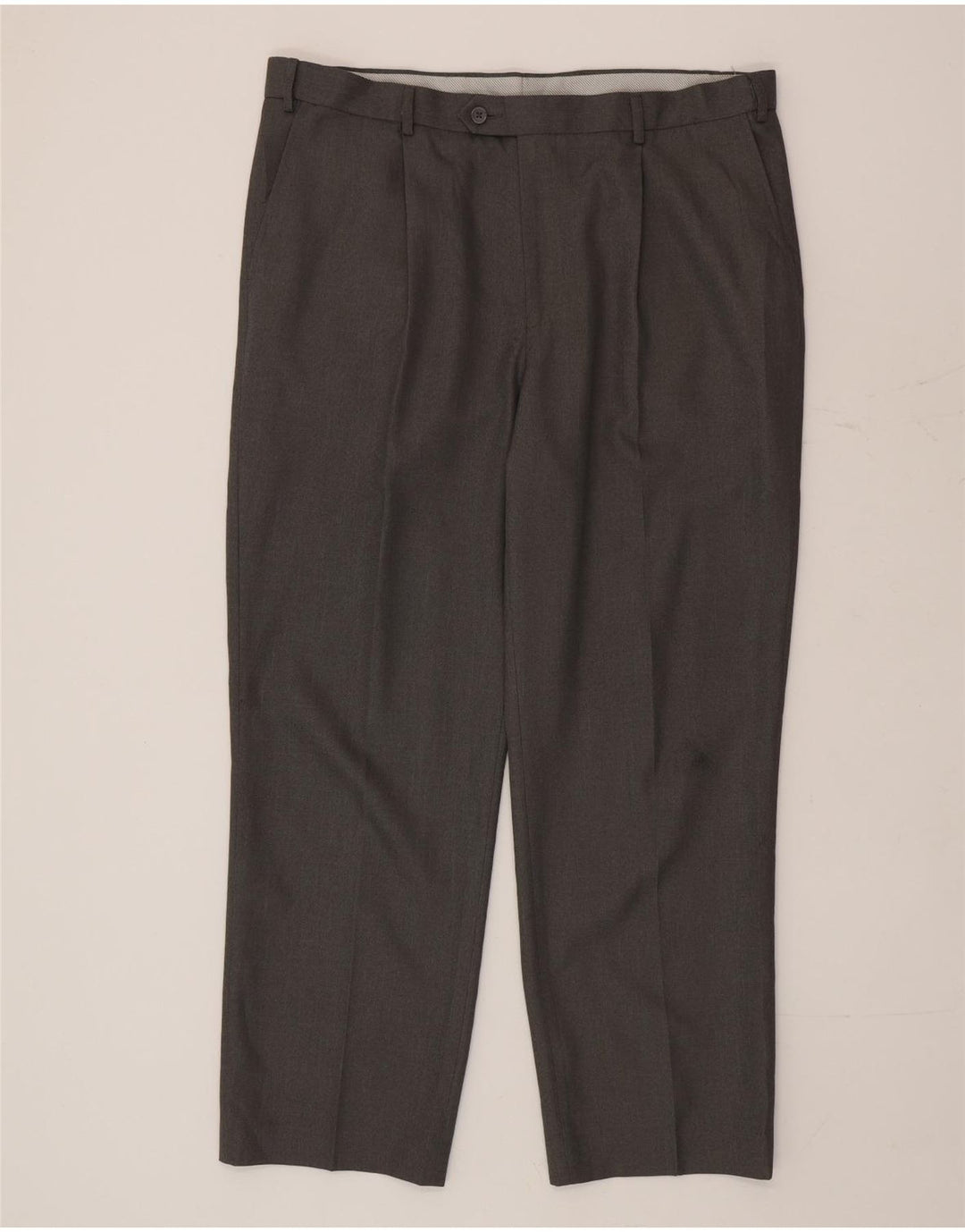 Marks & Spencer Herren-Anzughose mit geradem Bund, Breite 38, Länge 29, Grau, Polyester