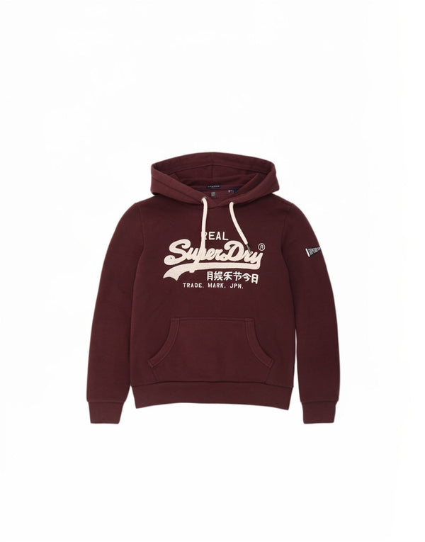 Superdry Damen Grafik-Hoodie-Pullover UK 10 Small Burgund Baumwolle