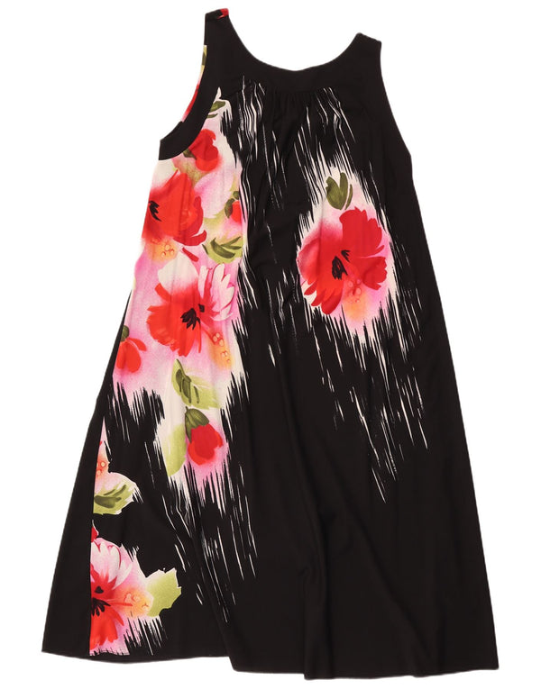 Ärmelloses Zeltkleid für Damen von Elle, Gr. 46, groß, schwarz, geblümt, Polyamid