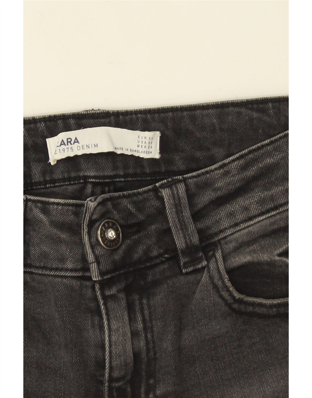 ZARA Damen Distressed Slim Jeans EU 34 2XS W24 L25 Grau