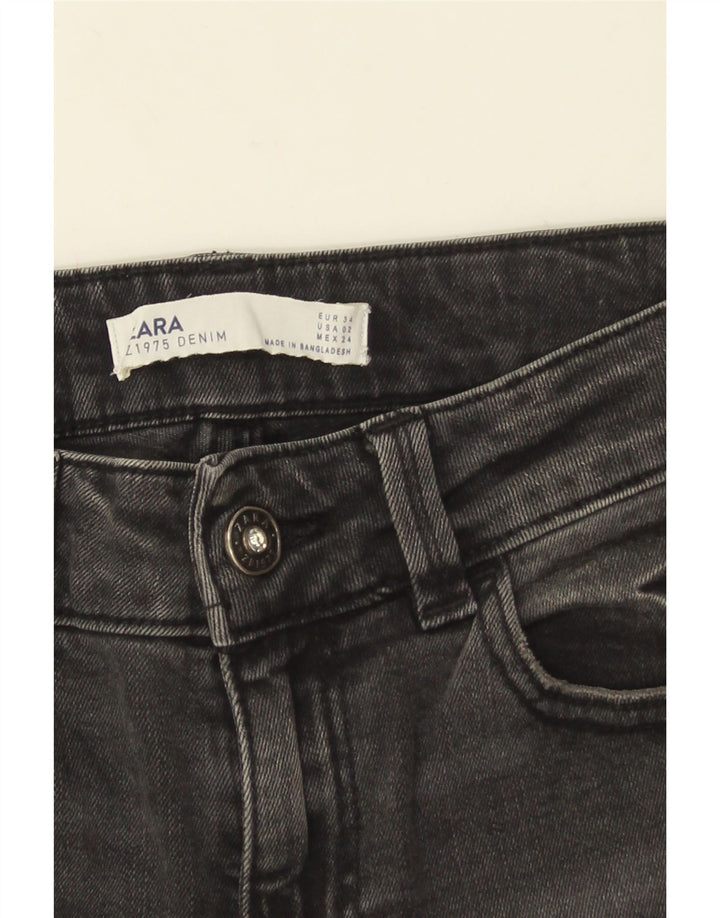 ZARA Damen Distressed Slim Jeans EU 34 2XS W24 L25 Grau