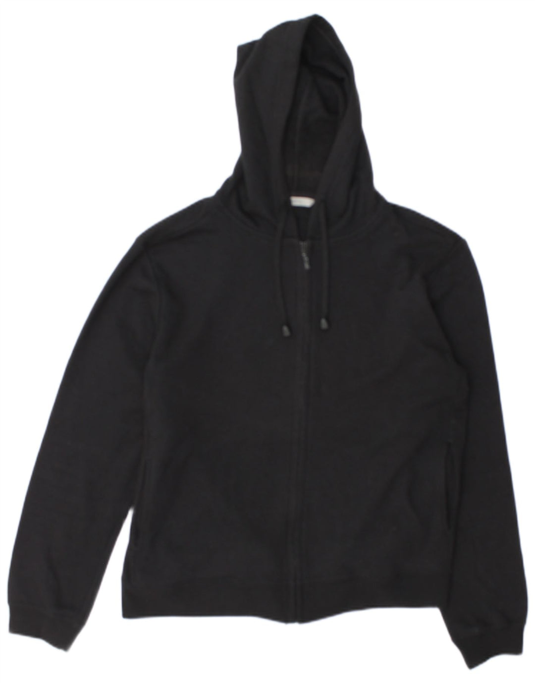 Marks & Spencer Damen-Kapuzenpullover mit Reißverschluss, UK 12, mittelschwarz, Baumwolle